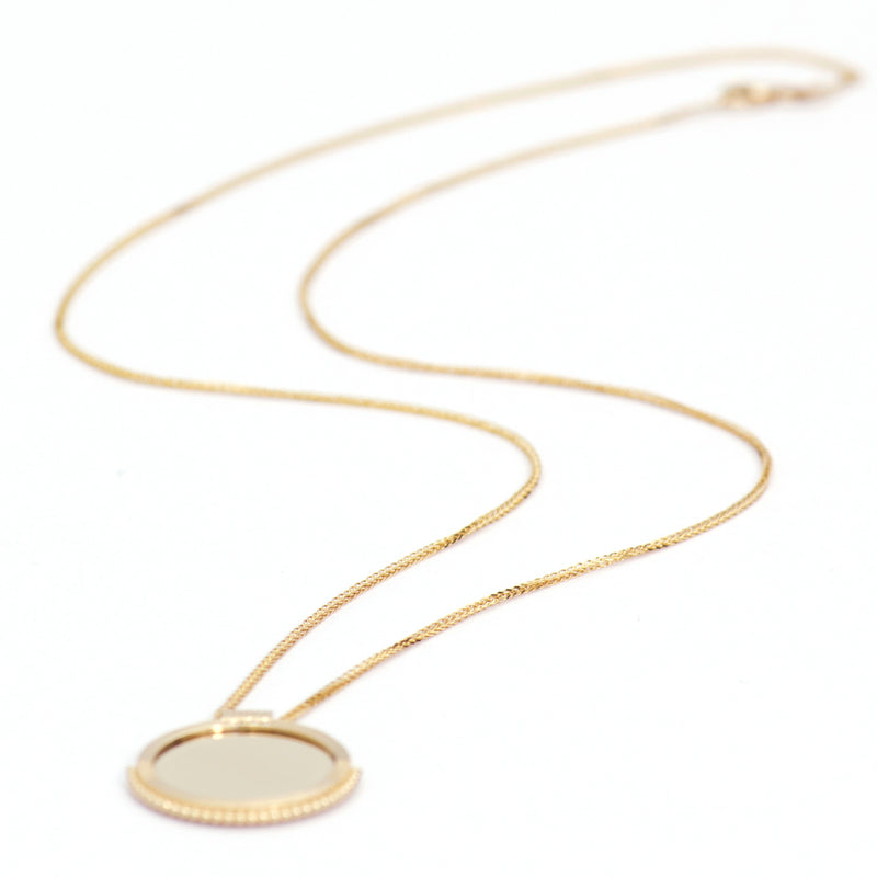 Mirror Disc Diamond Necklace - Easter Ahn Design