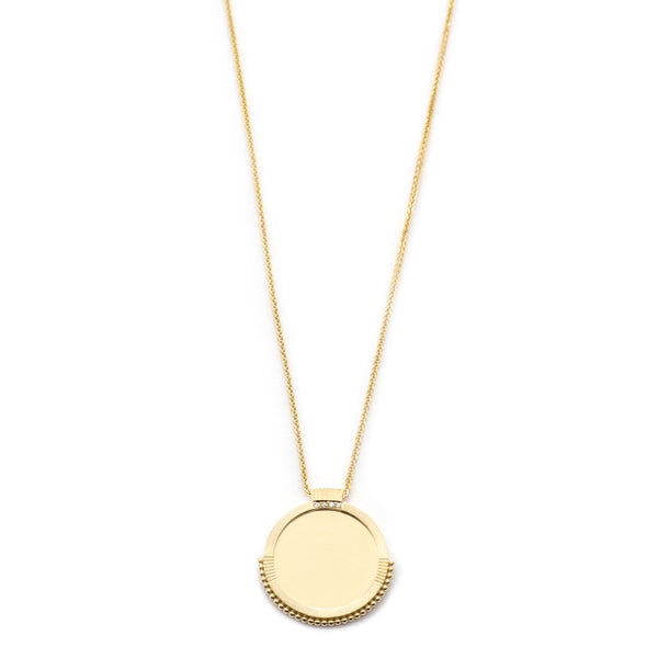 Mirror Disc Diamond Necklace - Easter Ahn Design