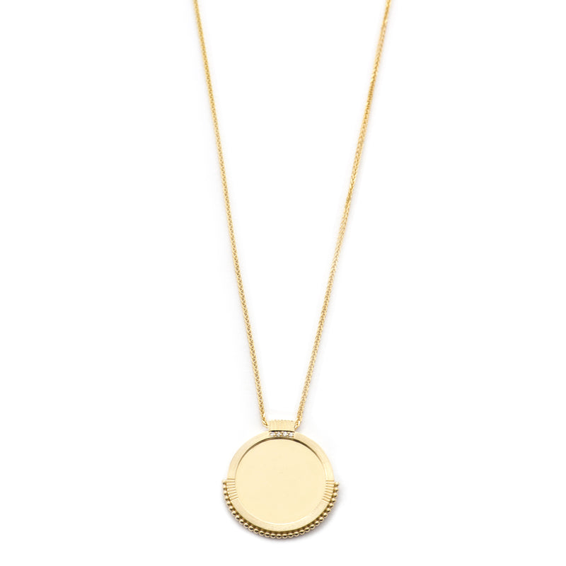 Mirror Disc Diamond Necklace - Easter Ahn Design