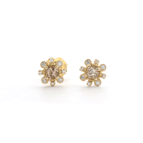 Champagne Tourmaline and Diamond Earrings - Easter Ahn Design