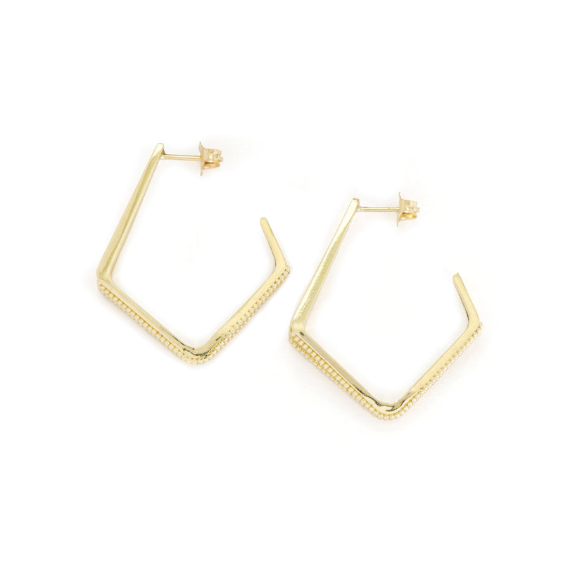 Angular Hoop Earrings - Easter Ahn Design