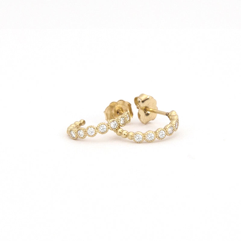 Diamond Huggie Earrings - Easter Ahn Design