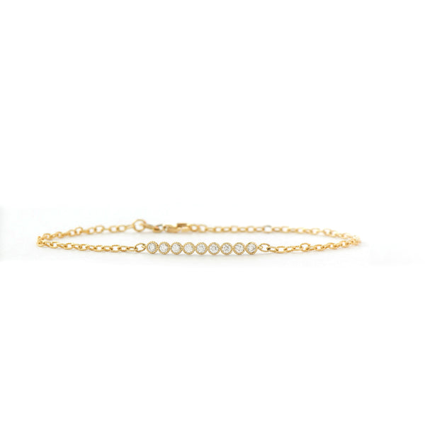 9 Stone Diamond Bezel Bracelet - Easter Ahn Design