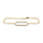 Long Oval Diamond Beaded Bracelet - Easter Ahn Design