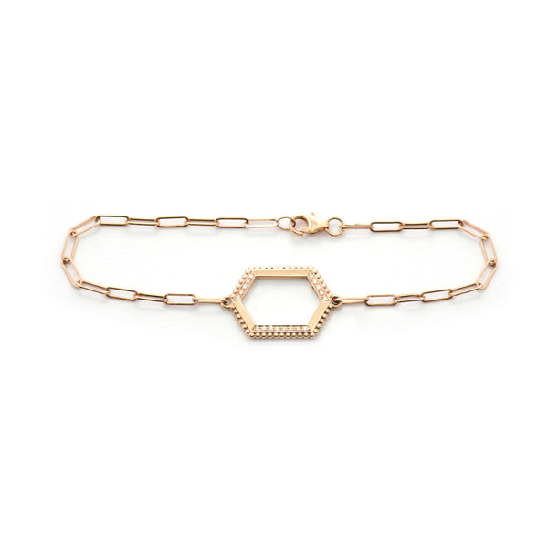 Hexagon Diamond Beaded Bracelet - Easter Ahn Design