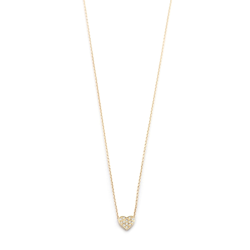 Mini Diamond Pave Heart Necklace - Easter Ahn Design