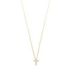 Diamond Bezel Cross Necklace - Easter Ahn Design