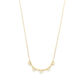 5 Stone Diamond Beaded Bezel Necklace - Easter Ahn Design
