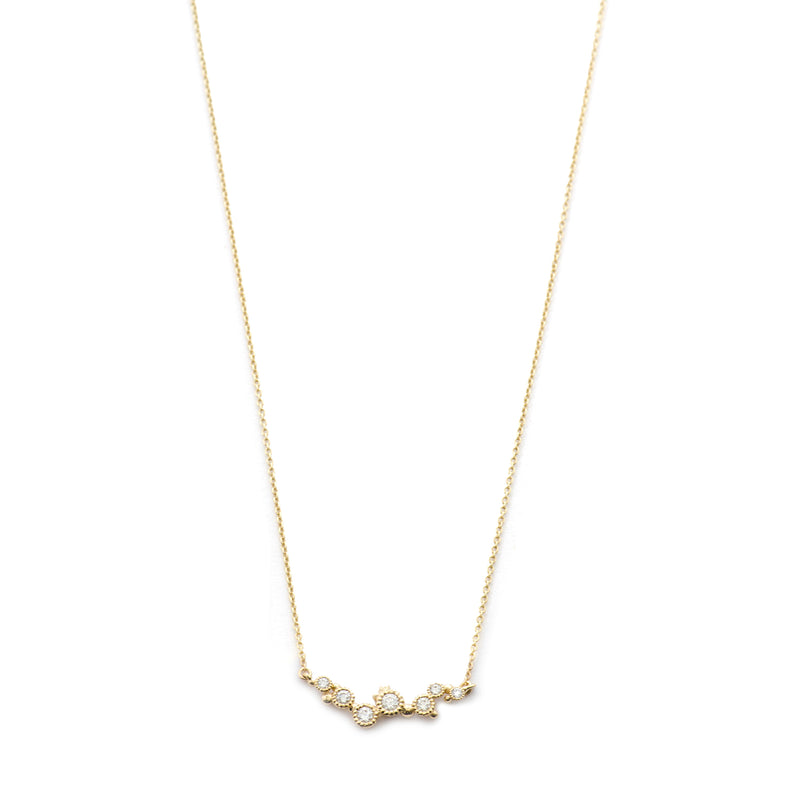 Diamond Bezel with Gold Ball Necklace - Easter Ahn Design