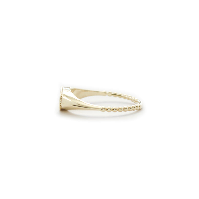 Oval Milgrain Signet Ring – Easter Ahn Design