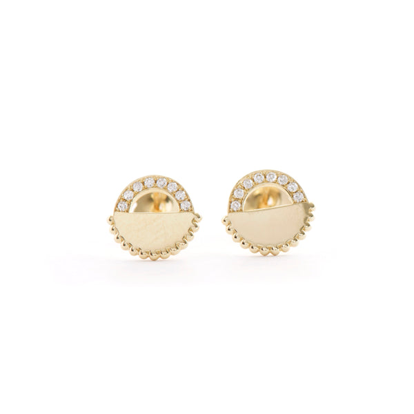 Diamond Arch Disc Earrings - Easter Ahn Design