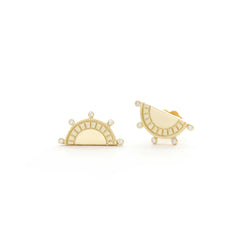 Sun Ray Diamond Bezel Earrings - Easter Ahn Design