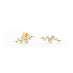 Diamond Milgrain Bezel and Ball Earrings - Easter Ahn Design