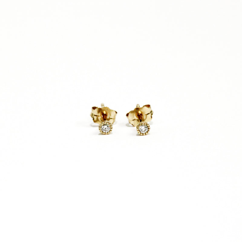Mini Diamond Stud Earrings - Easter Ahn Design