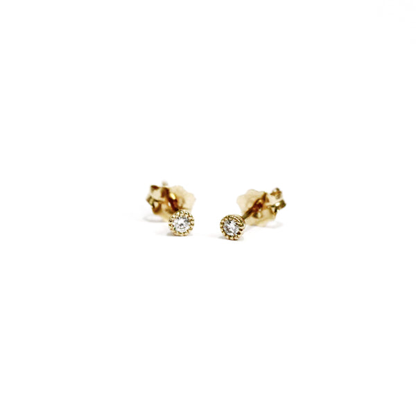 Mini Diamond Stud Earrings - Easter Ahn Design