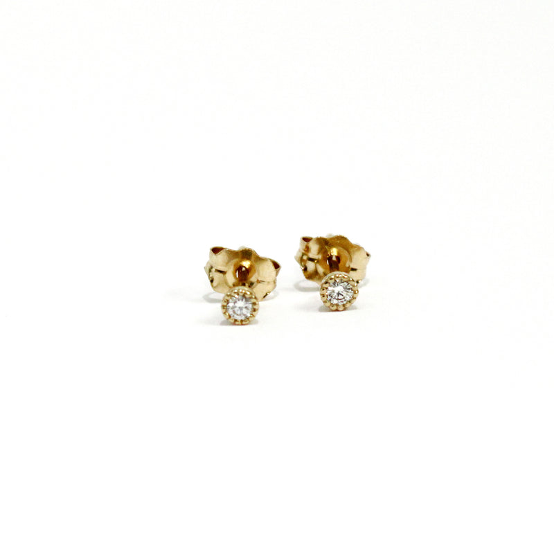 Mini Diamond Stud Earrings - Easter Ahn Design