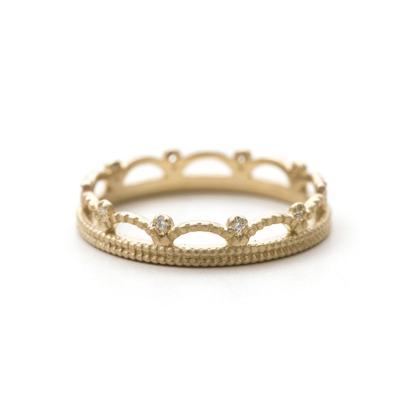 Art Deco Crown Diamond Band - Easter Ahn Design