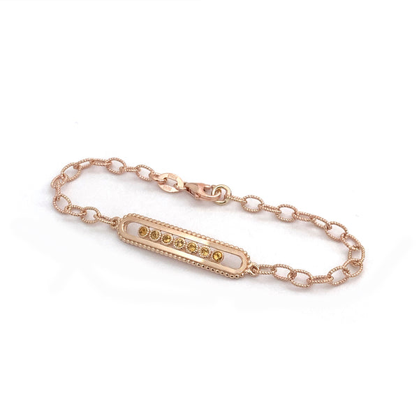 Custom Oval Beaded Birthstone Baby Bracelet - Easter Ahn Design