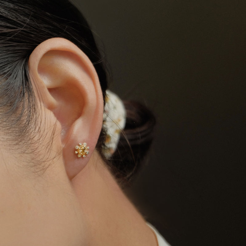 Champagne Tourmaline and Diamond Earrings - Easter Ahn Design