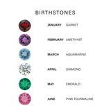 Mini Love Letter Necklace with Dangly Bezel Birthstone (Rose Gold)
