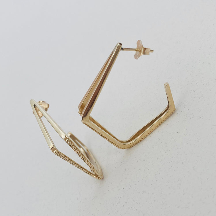 Angular Hoop Earrings - Easter Ahn Design