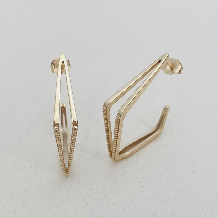 Angular Hoop Earrings - Easter Ahn Design