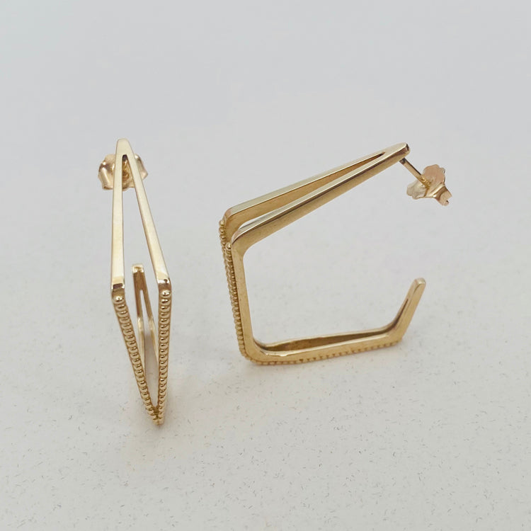 Angular Hoop Earrings - Easter Ahn Design