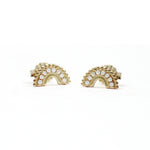 Beaded Pave Diamond Arc Earrings - Easter Ahn Design