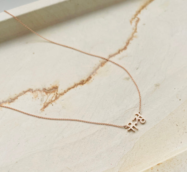 Custom Heritage Mini Love Letter Name Necklace - Korean/Chinese/Japanese characters
