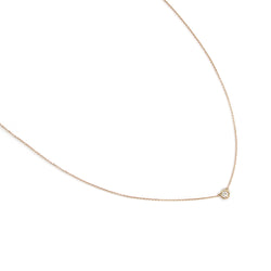 Solitaire Diamond Bezel Beaded Necklace - Easter Ahn Design