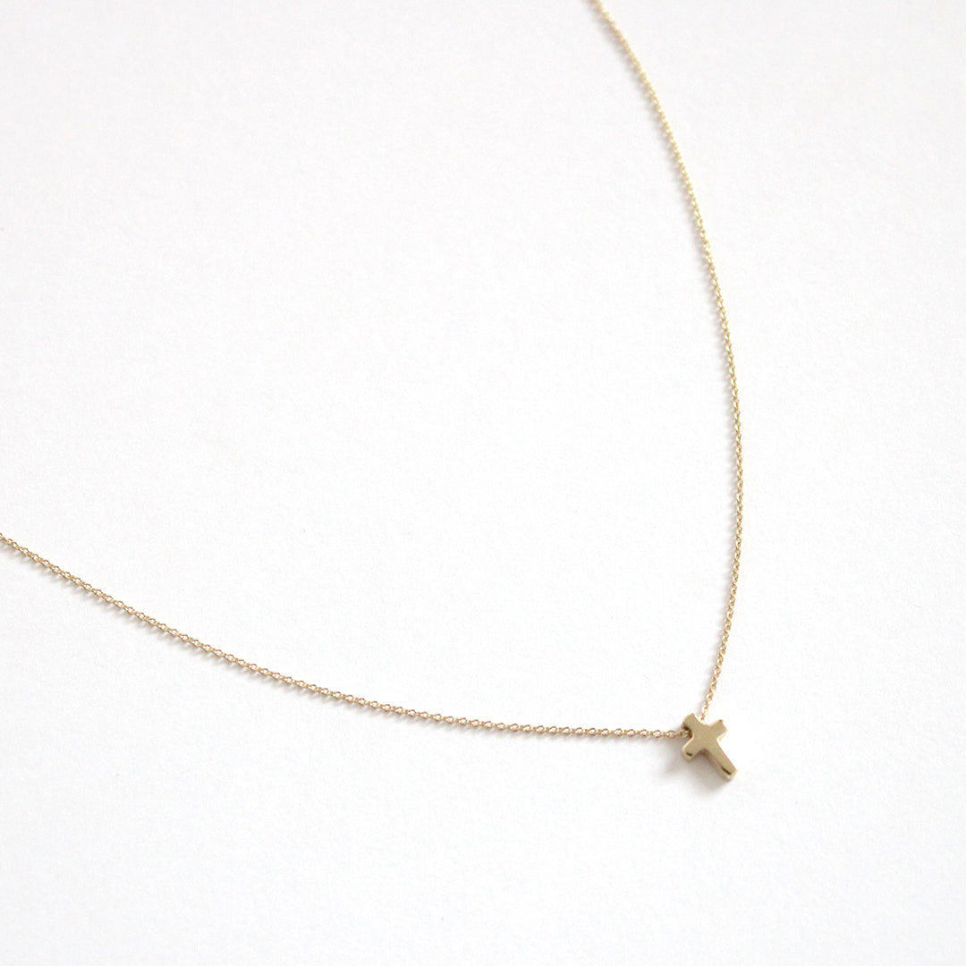 Mini Love Letter Cross Necklace - Easter Ahn Design