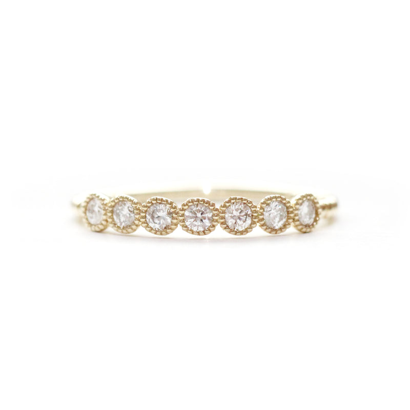 7 Stone Milgrain Diamond Band - Easter Ahn Design