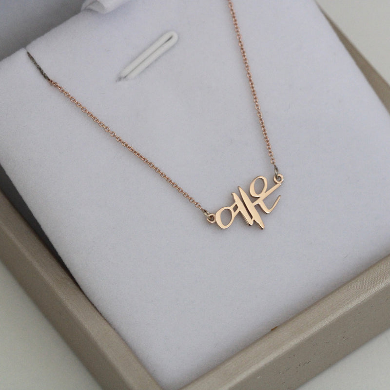 Custom Heritage Mini Love Letter Name Necklace - Korean/Chinese/Japanese characters