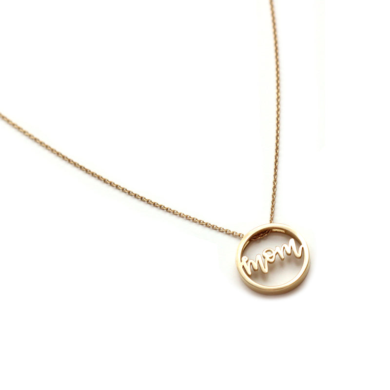 "mom" Love Letter disc necklace