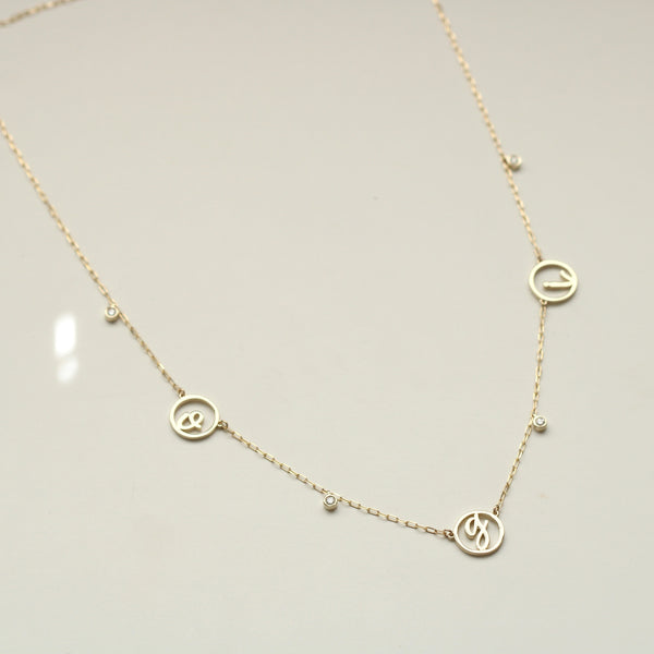 Forever Love Letter Disc Necklace