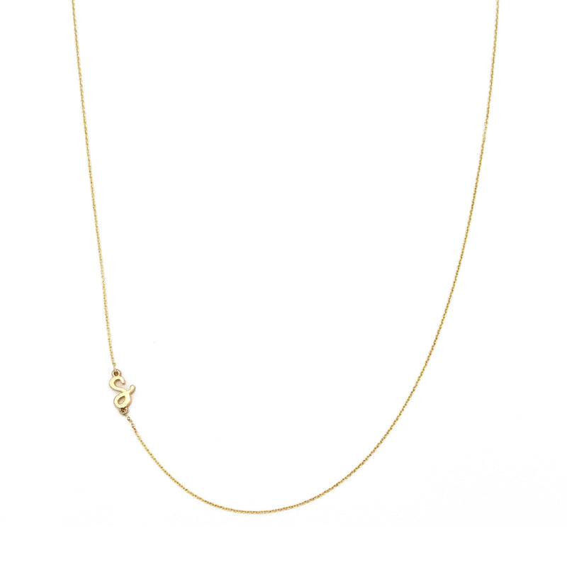 Mini Sideways Love Letter Necklace (Yellow Gold) - Easter Ahn Design