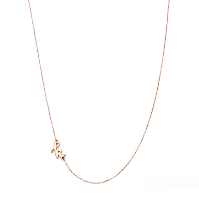 Mini Sideways Love Letter Necklace (Rose Gold) - Easter Ahn Design