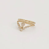 Diamond Bezel V Kite Double Beaded Band - Easter Ahn Design