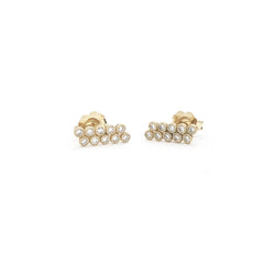 Diamond Milgrain Bezel Earrings - Easter Ahn Design