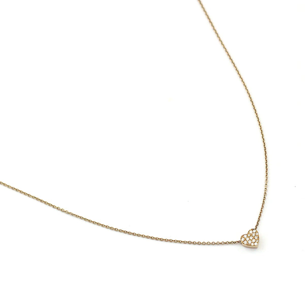 Mini Diamond Pave Heart Necklace - Easter Ahn Design