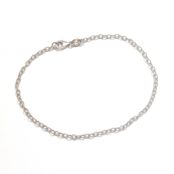 Textured Oval Chain Bracelet (Small) - Easter Ahn Design