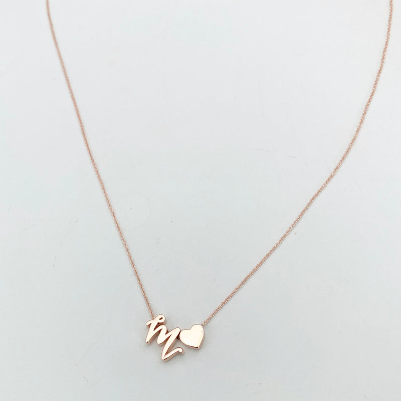 Mini Love Letter Necklace (Rose Gold) - Easter Ahn Design