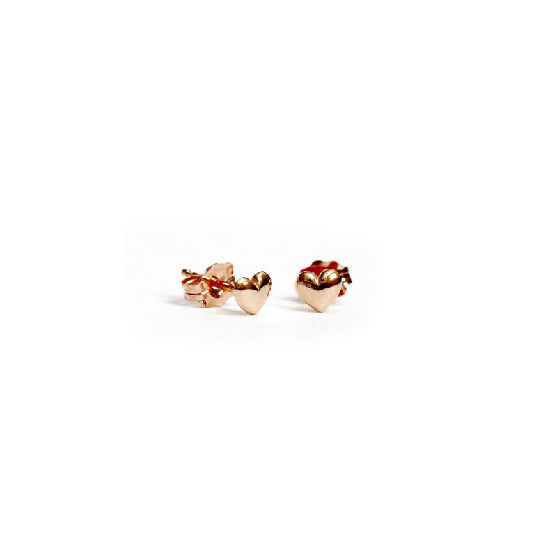 Baby Bubble Heart Stud Earrings - Easter Ahn Design